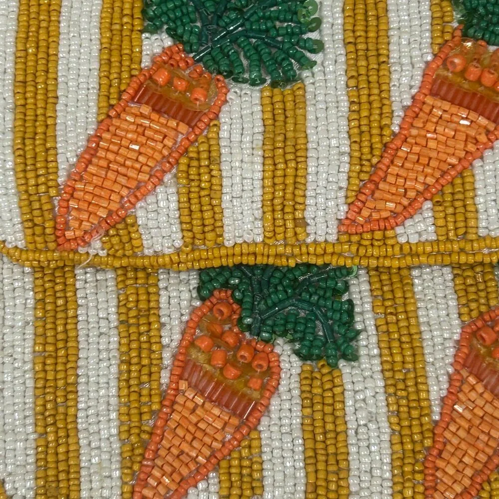 Handcrafted in India Striped Carrot Shoulder Bag with Carrot Charm NWT